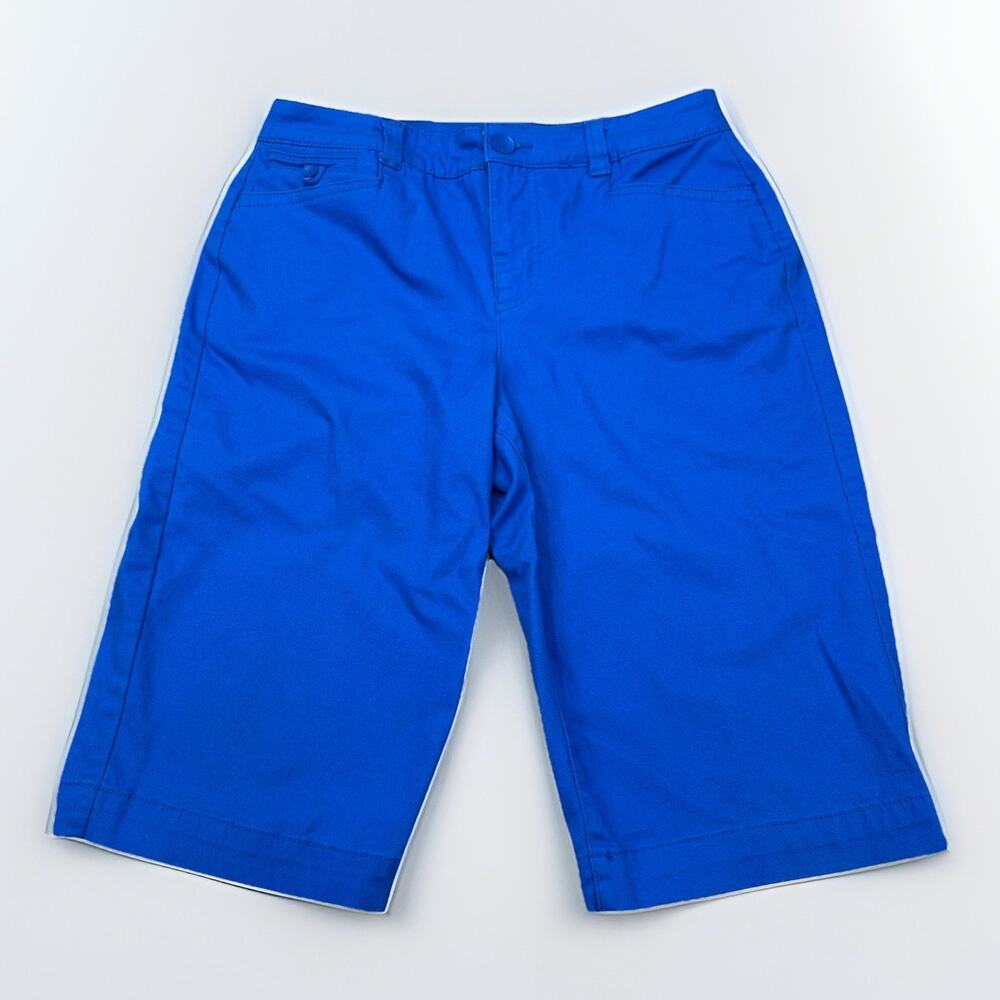 Bandolino Womens Bermuda Shorts Blue Mid Rise Stretch Cotton Casual Size 6